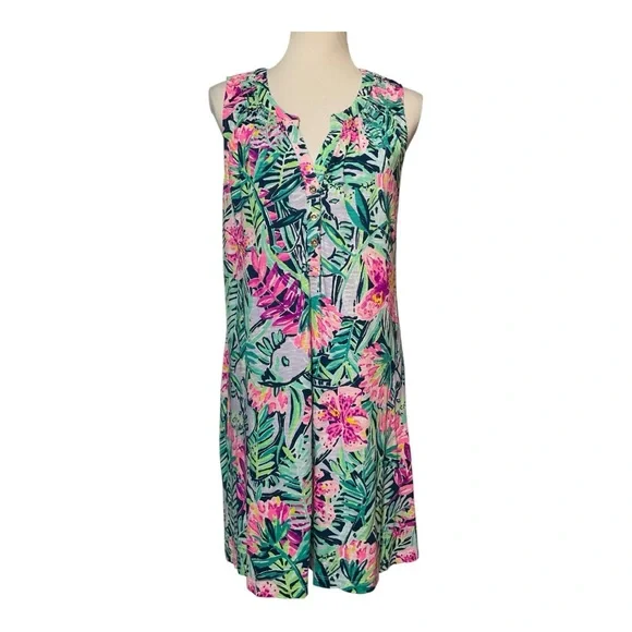 Lilly Pulitzer Slathouse Soirée Essie Mini Dress Size L - Picture 2 of 9